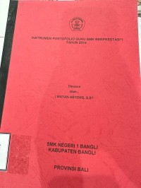 Image of Instrumen Portofolio Guru SMK Berprestasi Tahun 2014