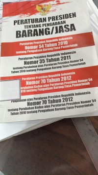 Peraturan Presiden tentang Barang/Jasa